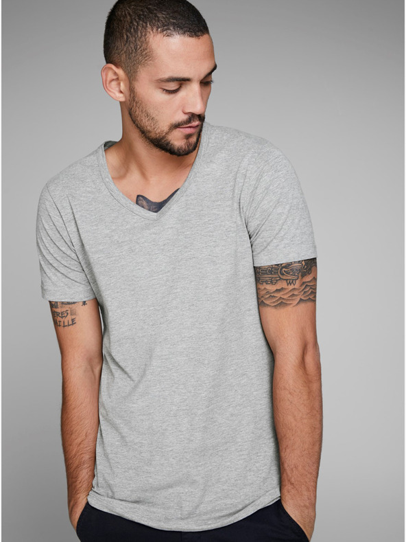 Jack & Jones Светлосива раирана тениска Jack & Jones Basic