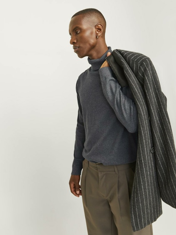 Jack & Jones Тъмносив мъжки пуловер Jack & Jones Basic