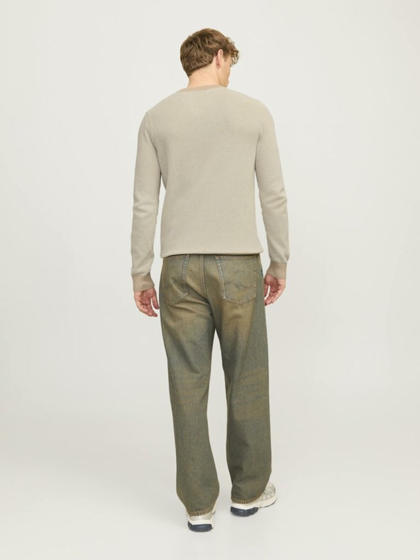 Jack & Jones Бежов Мъжки пуловер Jack & Jones Globe