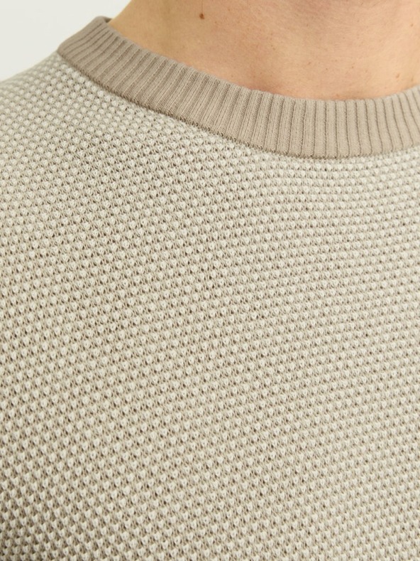 Jack & Jones Бежов Мъжки пуловер Jack & Jones Globe