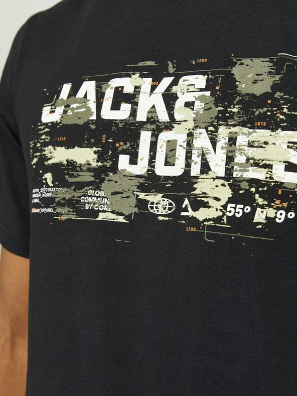 Jack & Jones Черна мъжка тениска Jack & Jones Outdoor