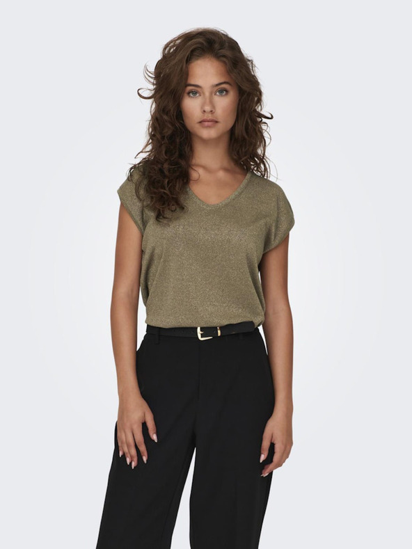 ONLY Златиста дамска тениска ONLY Сребриста дамска тениска