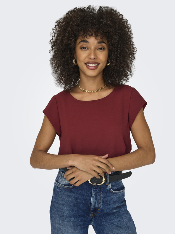 ONLY Дамска блуза ONLY Vic в цвят бордо