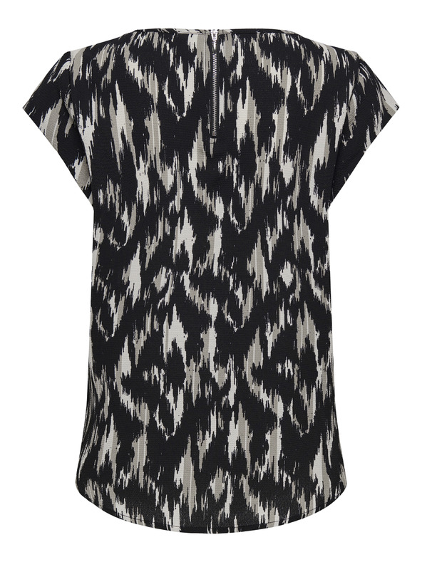 ONLY Бежово-черна дамска шарена блуза ONLY Vic