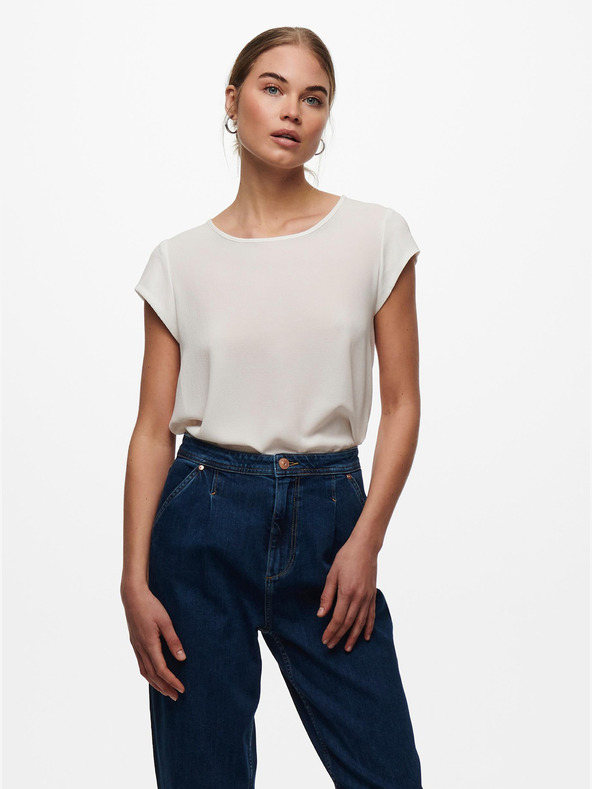 ONLY Кремава блуза с цип отзад ONLY Vic