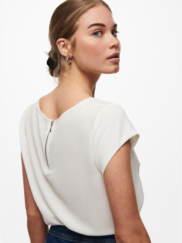 ONLY Кремава блуза с цип отзад ONLY Vic