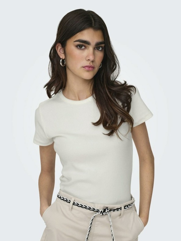 Jacqueline de Yong Бяла дамска тениска JDY Solar