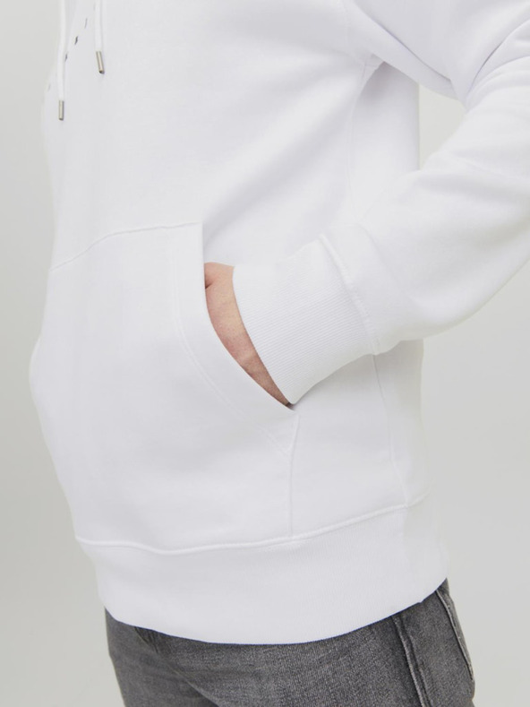 Jack & Jones Бял мъжки суитшърт с качулка Jack & Jones Star