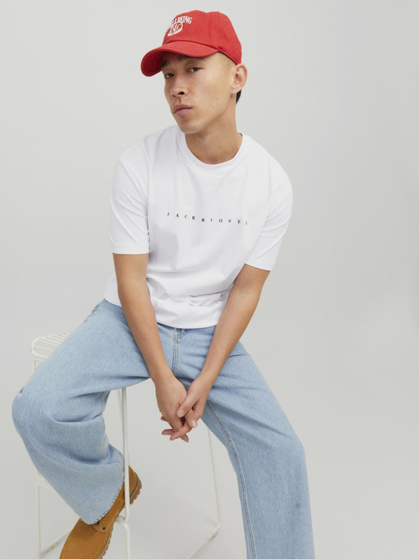 Jack & Jones Бяла мъжка тениска Jack & Jones Star
