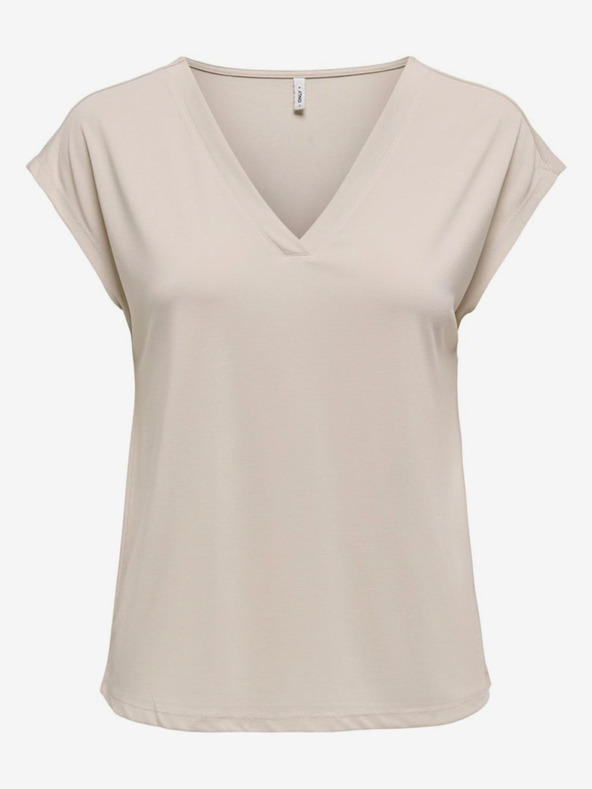 ONLY Бежова дамска тениска Само безплатно