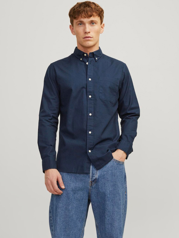 Jack & Jones Тъмносиня мъжка риза Jack & Jones Brook