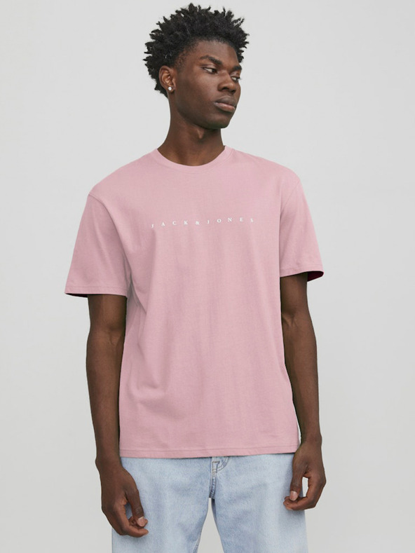 Jack & Jones Розова мъжка тениска Jack & Jones Star