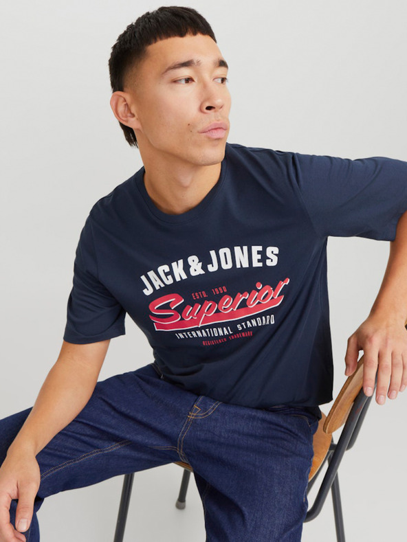 Jack & Jones Тъмносиня мъжка риза с логото на Jack & Jones