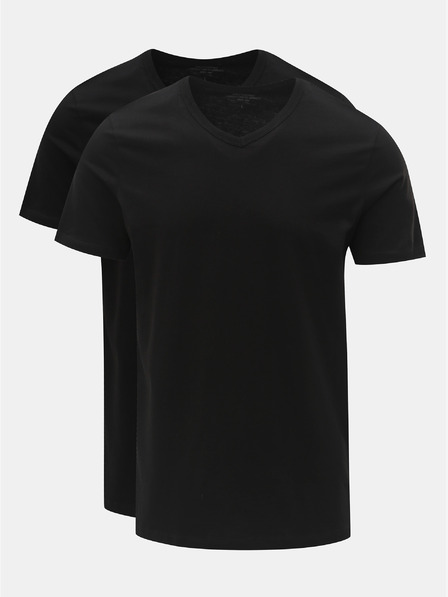 Jack & Jones Комплект от две черни основни тениски с V-образно деколте Jack & Jones