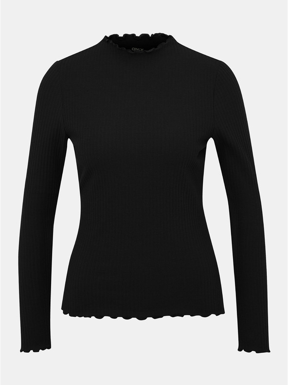 ONLY Черна риза с ребра ONLY Emma