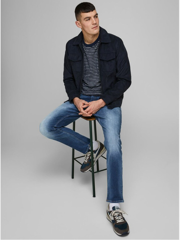 Jack & Jones Сини мъжки дънки с права кройка Jack & Jones Mike