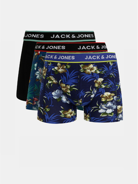 Jack & Jones Комплект от три боксерки Jack & Jones Flower в синьо и черно