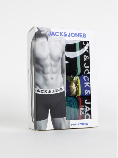 Jack & Jones Комплект от три боксерки Jack & Jones Flower в синьо и черно