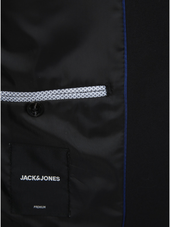 Jack & Jones Черен мъжки блейзър Jack & Jones Solaris от вълнена смес