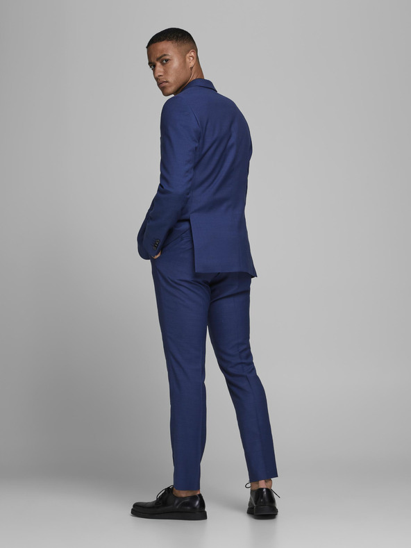 Jack & Jones Сини панталони за костюм от смес от вълна Jack & Jones Solaris