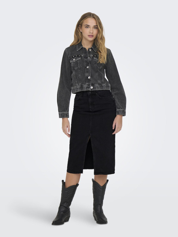 ONLY Черна дънкова миди пола за жени ONLY Bianca