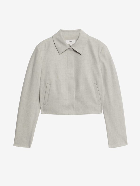 Marks & Spencer Яке с изрязана яка Marks & Spencer сиво