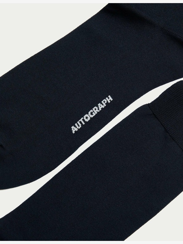 Marks & Spencer 3 чифта чорапи от висок египетски памук Marks & Spencer тъмносин