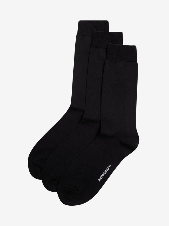 Marks & Spencer 3 чифта чорапи от висок египетски памук Marks & Spencer черен