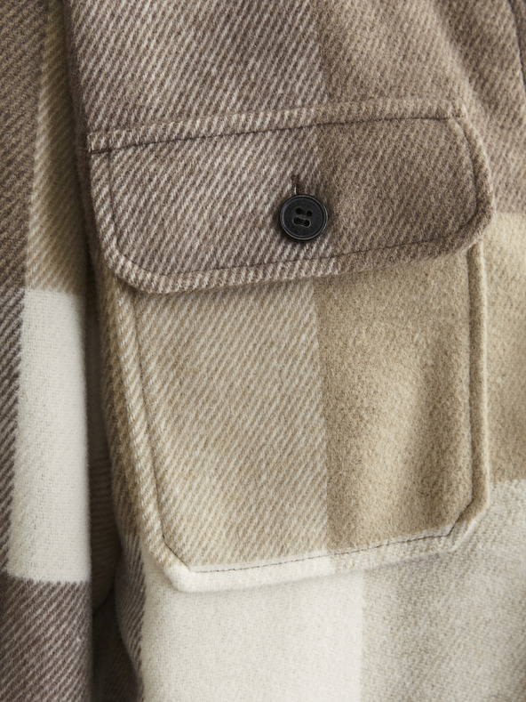 Jack & Jones Кафява и бежова мъжка карирана риза Jack & Jones Bradley