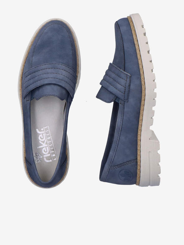 Rieker Тъмносини дамски мокасини от велур Rieker