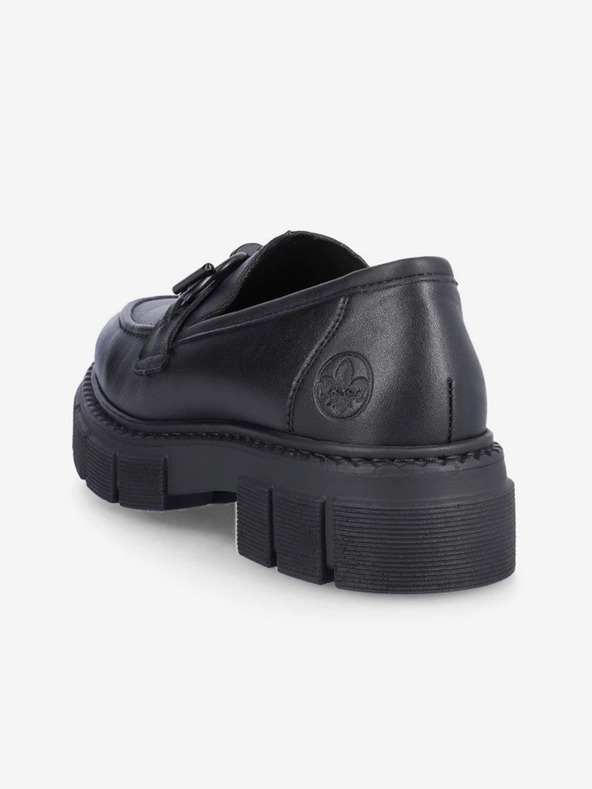 Rieker Черни дамски кожени мокасини Rieker