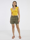 Jacqueline de Yong JDY Say Ленени шорти в цвят каки
