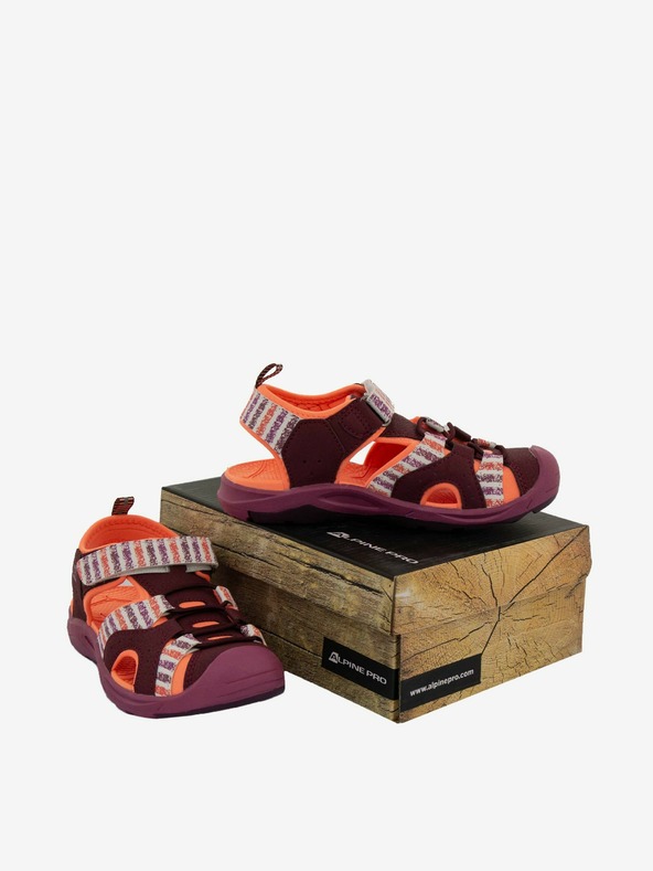 ALPINE PRO Оранжево-винени детски сандали ALPINE PRO White