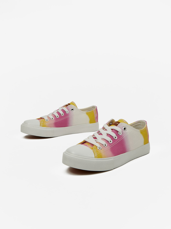 ALPINE PRO Жълто-розови дамски маратонки с шарка ALPINE PRO Valera