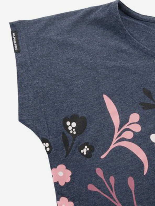 ALPINE PRO Розово-синя дамска тениска с цветя ALPINE PRO UDAWA