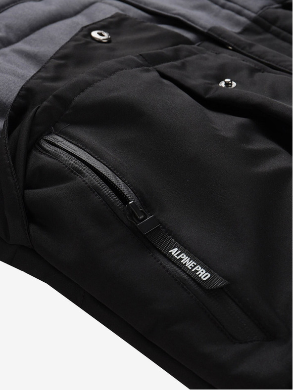 ALPINE PRO Тъмно сива мъжка зимна парка с мембрана ALPINE PRO HARD