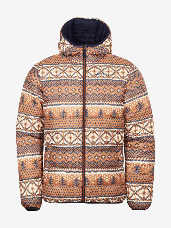 ALPINE PRO Кафяво и синьо мъжко двустранно зимно яке ALPINE PRO EROM