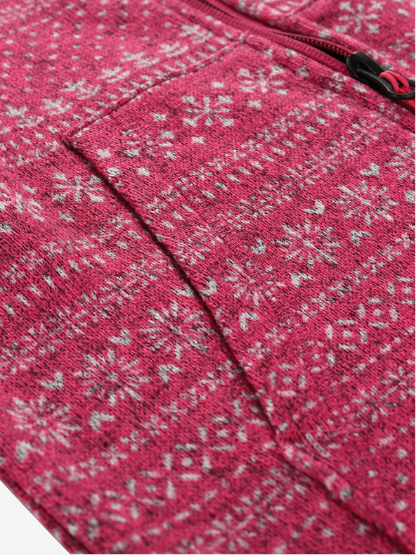 ALPINE PRO Тъмнорозов пуловер с цип за момичета ALPINE PRO ZEGO