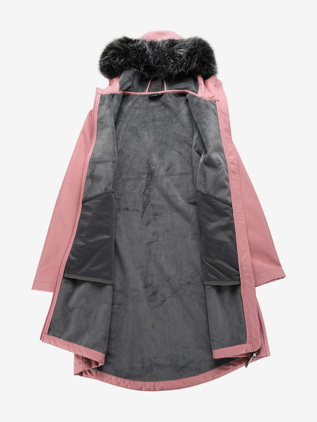 ALPINE PRO Розово дамско софтшел палто с качулка ALPINE PRO IBORA