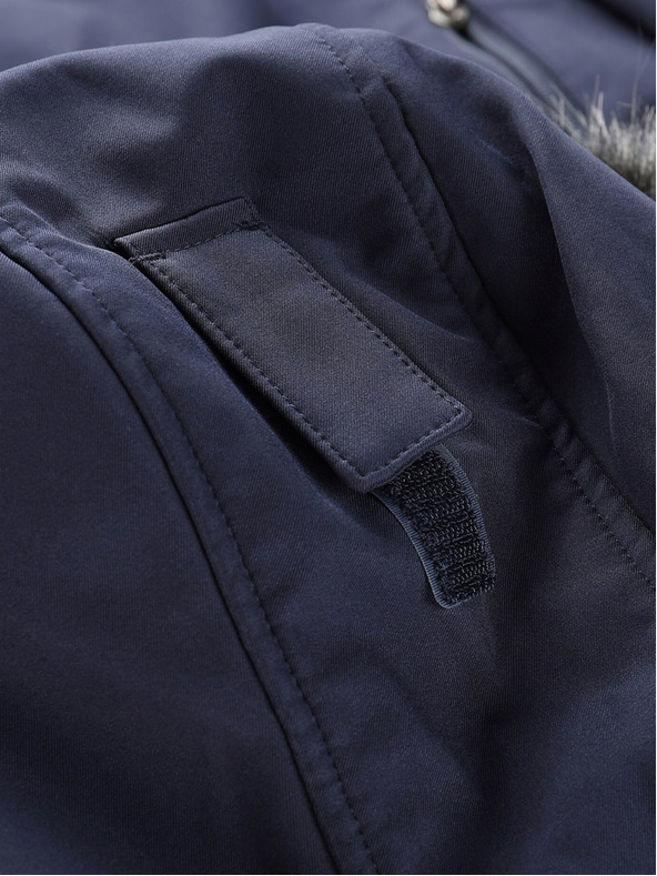 ALPINE PRO Тъмно синьо дамско софтшел палто с качулка ALPINE PRO IBORA