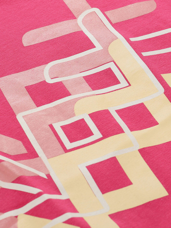 NAX Тъмнорозова тениска с щампа за момичета NAX ILBO