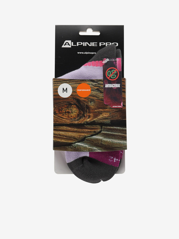 ALPINE PRO Розови и лилави унисекс чорапи с антибактериална обработка ALPINE PRO CERAHE