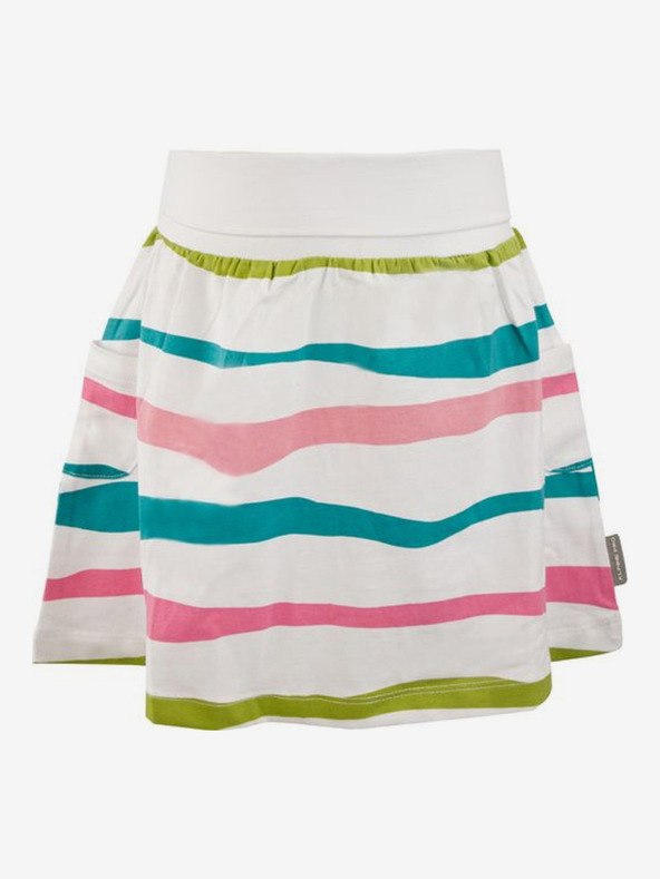 ALPINE PRO Бяла раирана пола за момичета ALPINE PRO Owelo