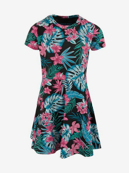 ALPINE PRO Розово-зелена рокля на цветя за момичета ALPINE PRO Drimo