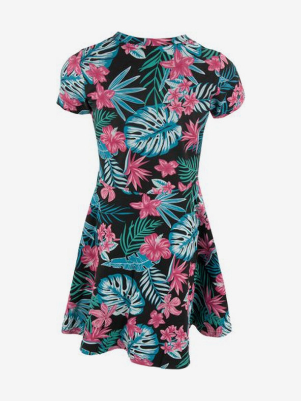 ALPINE PRO Розово-зелена рокля на цветя за момичета ALPINE PRO Drimo