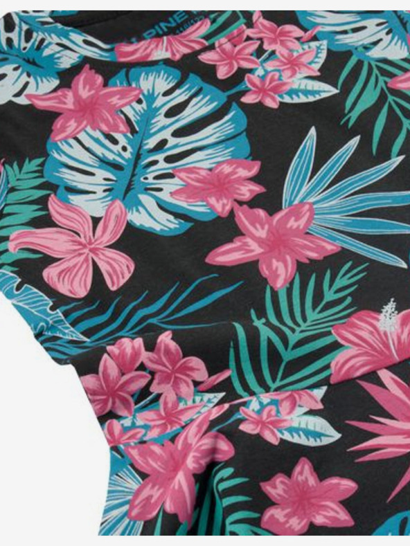 ALPINE PRO Розово-зелена рокля на цветя за момичета ALPINE PRO Drimo