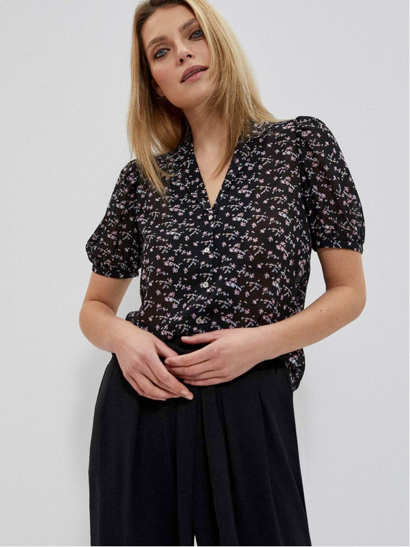 Moodo Блуза от вискоза с ресни Moodo