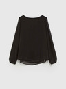 Moodo Черна дамска блуза с къдрици Moodo