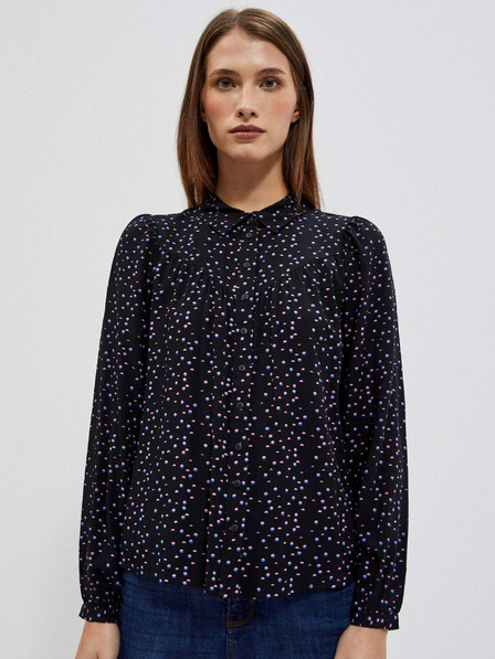Moodo Черна дамска блуза с шарки Moodo
