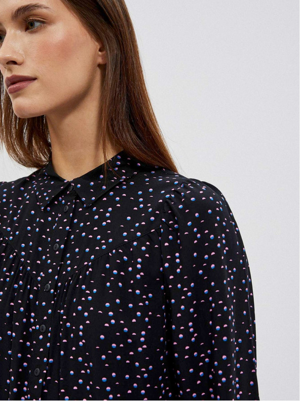 Moodo Черна дамска блуза с шарки Moodo